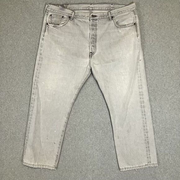 Levi's 501 Men's Size 42x30 Gray Straight Leg Jeans Relaxed - Picture 1 of 16
